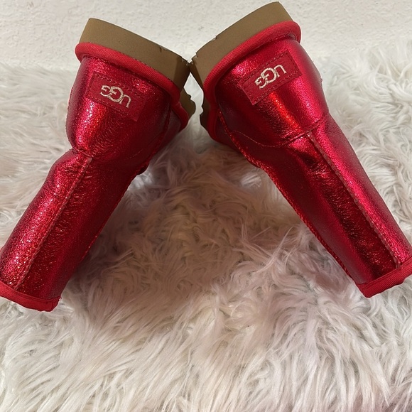 UGG RED METALLIC CLASSIC SHORT BOOTS SIZE 6 NEW - Picture 10 of 13